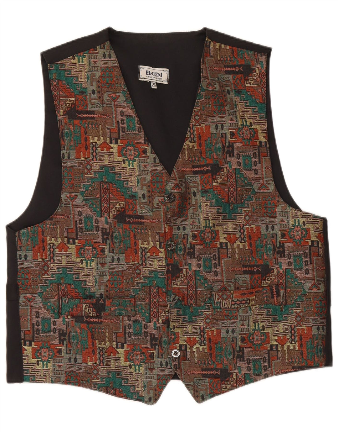 Chaleco Vintage para hombre XL Geométrico Negro