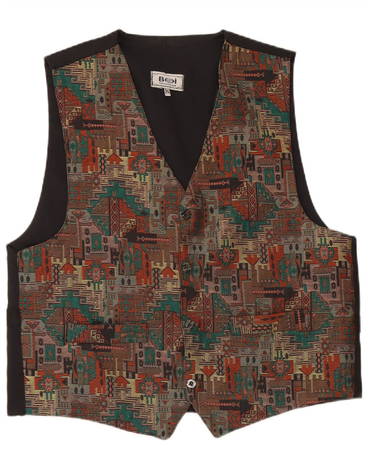 Chaleco Vintage para hombre XL Geométrico Negro