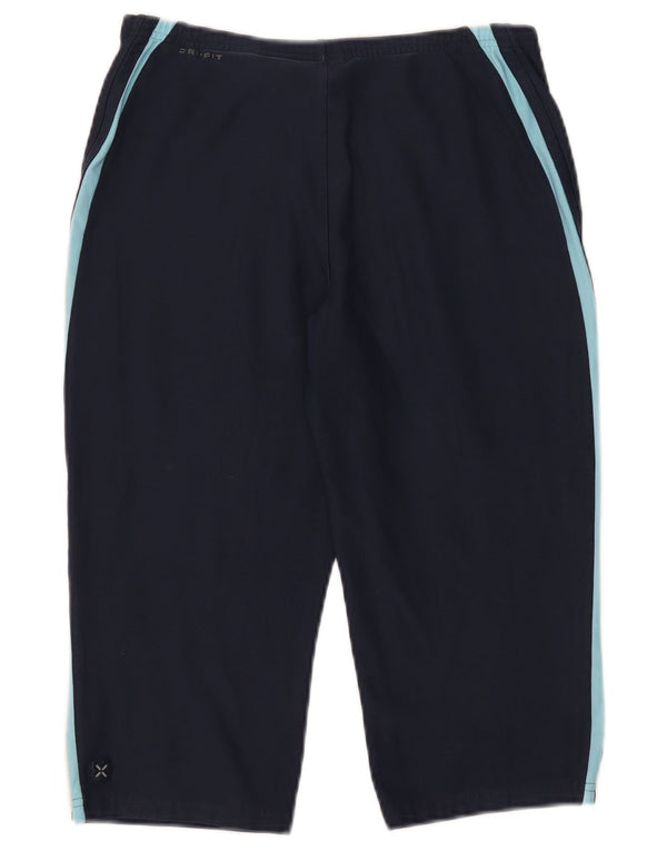 Pantalones cortos deportivos Nike Dri Fit para mujer UK 10/12 Medium Azul marino Colorblock