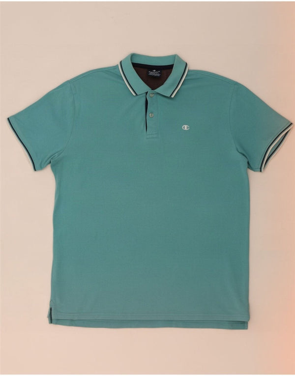 Champion Polo De Algodón A Rayas Azul Medio Para Hombre