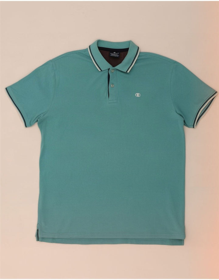 Champion Polo De Algodón A Rayas Azul Medio Para Hombre