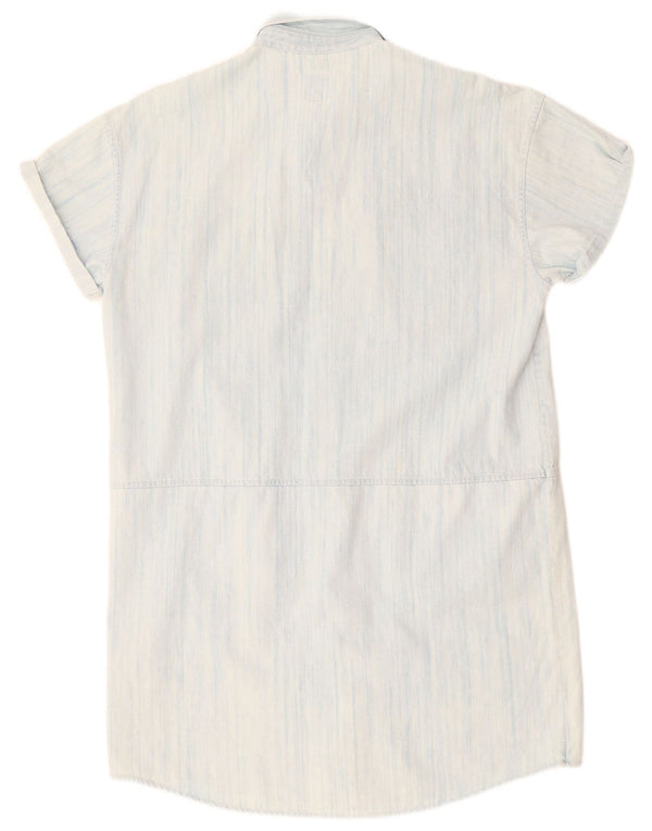 Carhartt Vestido camisero vaquero de manga corta extragrande para mujer UK 40 Azul pequeño