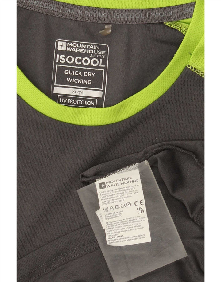 Mountain Warehouse Camiseta para hombre Top XL Gris Colorblock Poliéster