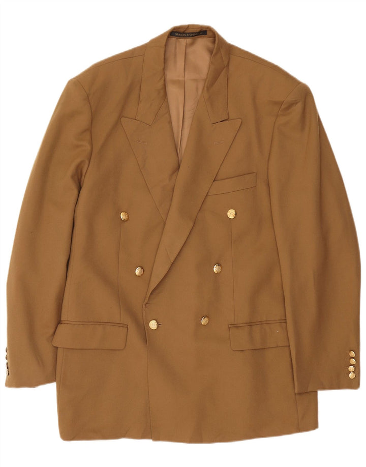 Marks & Spencer Chaqueta tipo blazer con doble botonadura para hombre UK 42 Large Lana beige