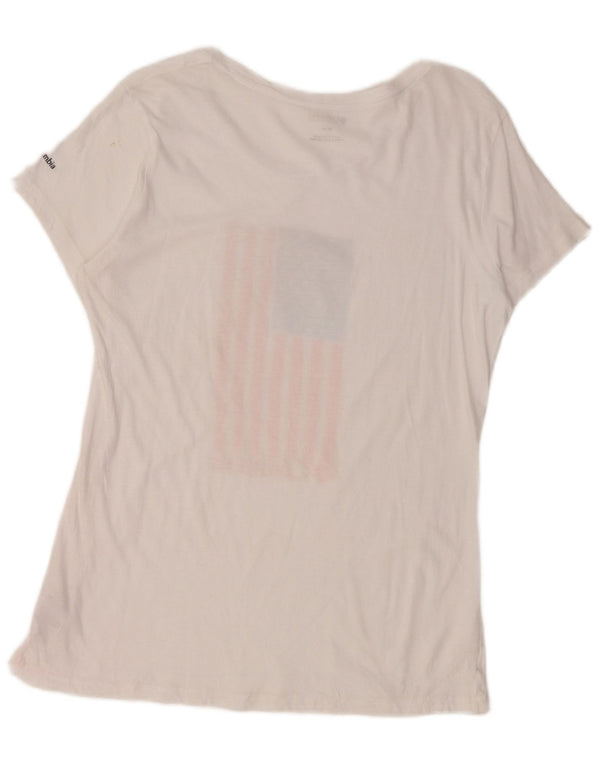 Columbia Camiseta gráfica para mujer Top UK 12 Medium White Cotton