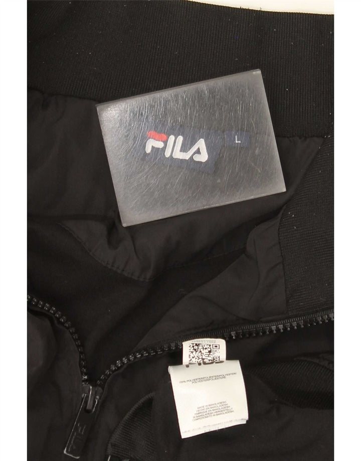 Fila Chaqueta Bomber para Hombre UK 40 Grande Poliéster Color Block Negro