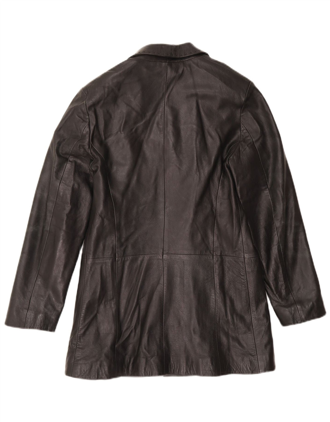 Mira Furs Abrigo de cuero para mujer IT 42 Cuero negro mediano