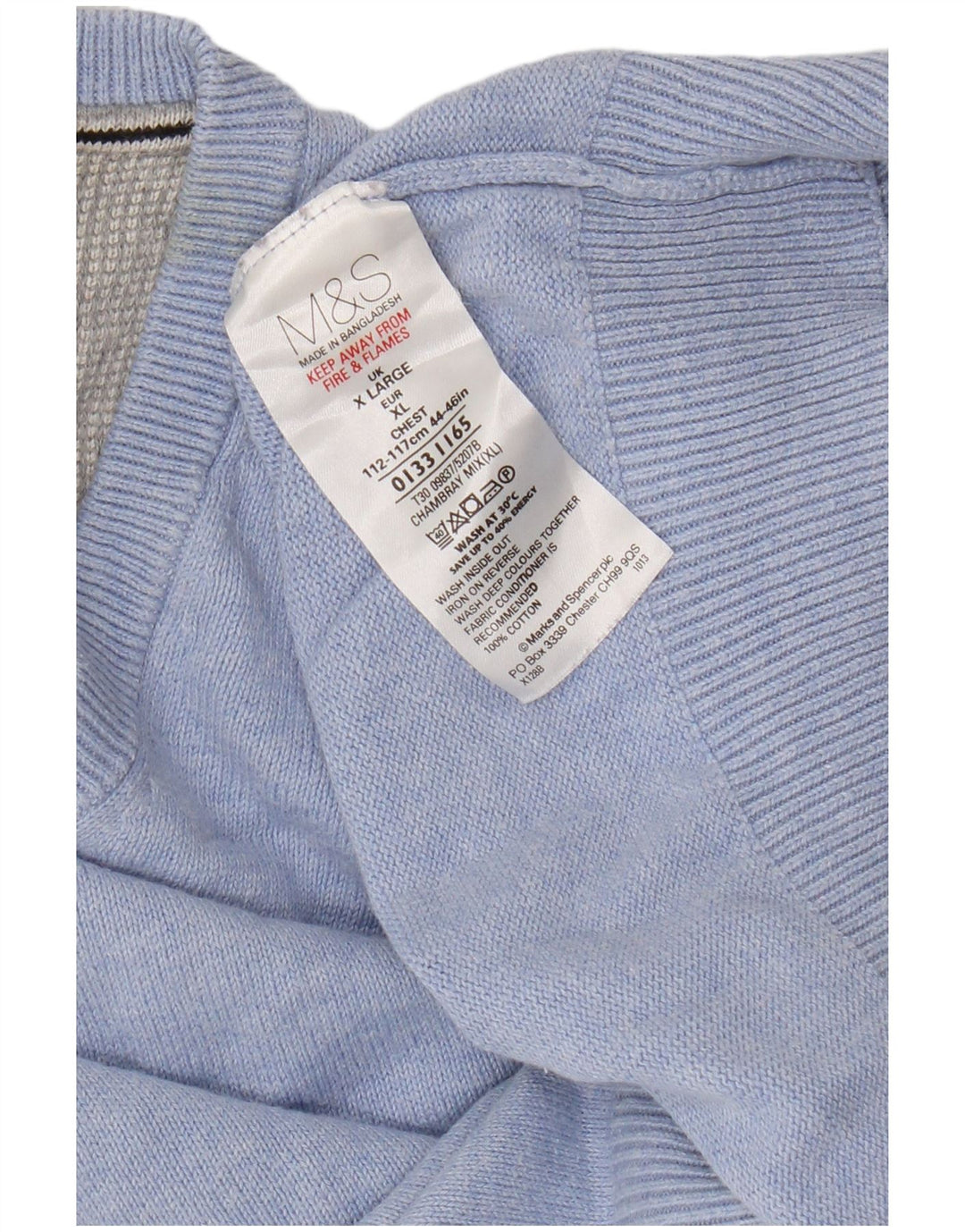 Marks & Spencer Camiseta sin mangas para hombre XL Algodón azul