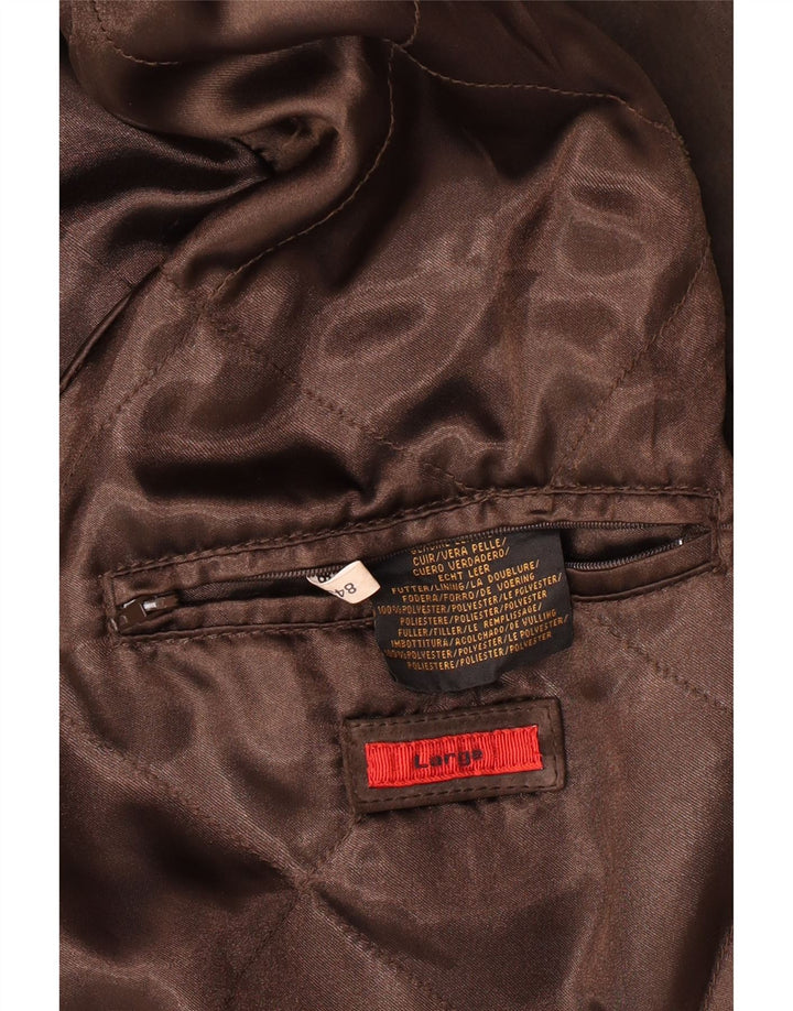 Vintage hombres ante chaqueta Reino Unido 40 cuero marrón grande