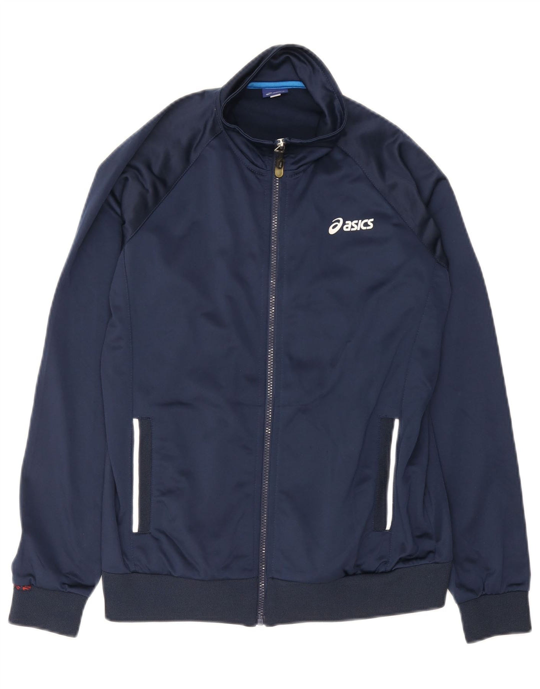 Asics Mens Chándal Top Chaqueta Pequeña Azul Marino Poliéster