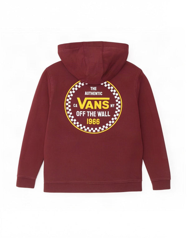 Vans - Sudadera con capucha para niño (10-11 años, tamaño mediano, algodón burdeos)