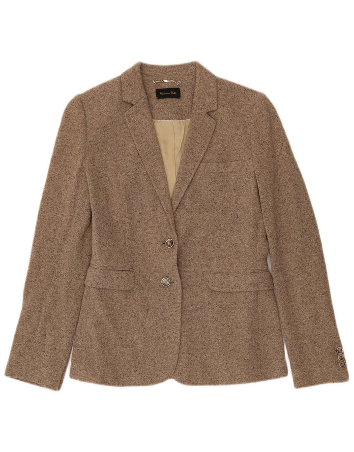 Massimo Dutti Chaqueta Blazer De Punto De 2 Botones Mujer EU 40 Medio Beige Moteado