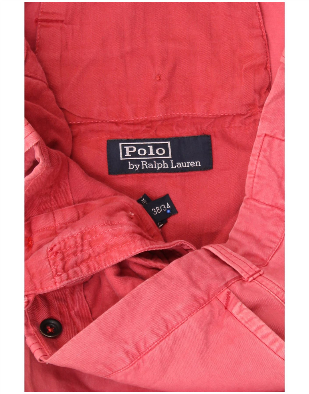 POLO RALPH LAUREN Pantalón chino recto para hombre W38 L30 Algodón rosa