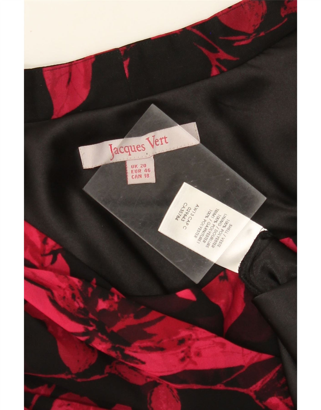 JACQUES VERT Vestido largo sin mangas para mujer UK 20 2XL Negro Floral