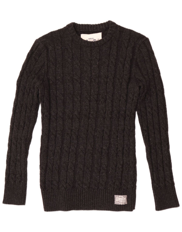 Superdry Jersey De Cuello Redondo Para Hombre XL Acrílico Gris
