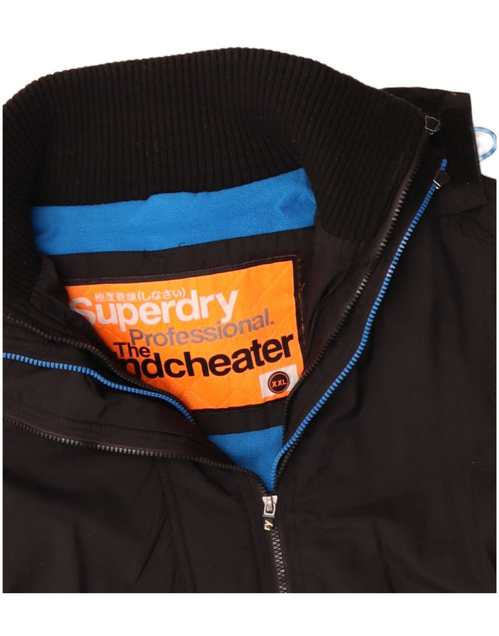 Superdry Chaqueta cortavientos estampada para hombre UK 44 2XL Poliéster negro