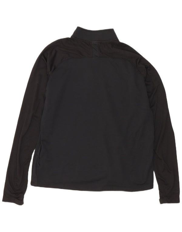 Nike Mens Zip Neck Regular Fit Top Manga Larga Grande Negro Poliéster Deportes