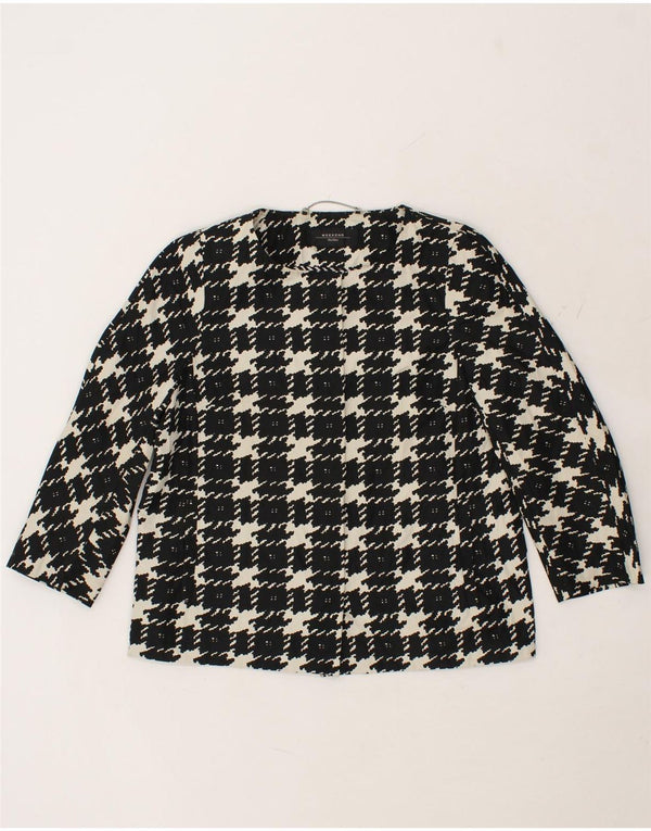 MAX MARA Chaqueta Blazer para Mujer UK 12 Mediana Negro Cuadros Poliéster