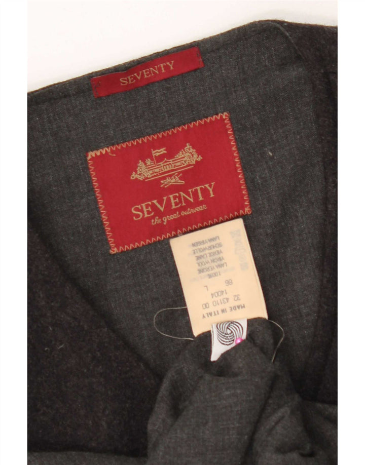 Chaleco Seventy Hombre Grande Gris Lana Virgen