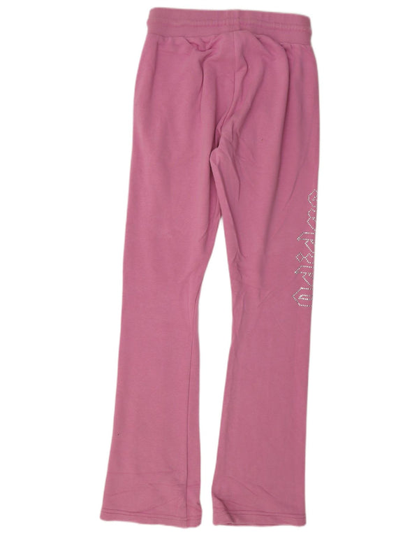 Adidas Mujer Graphic Flare Chándal Pantalones UK 8 Pequeño Algodón Rosa