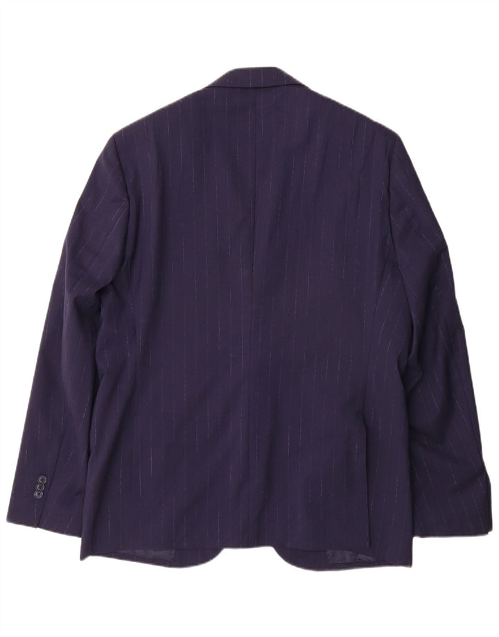 Boggi Chaqueta tipo blazer de 2 botones para hombre IT 52 XL Lana a rayas azul marino