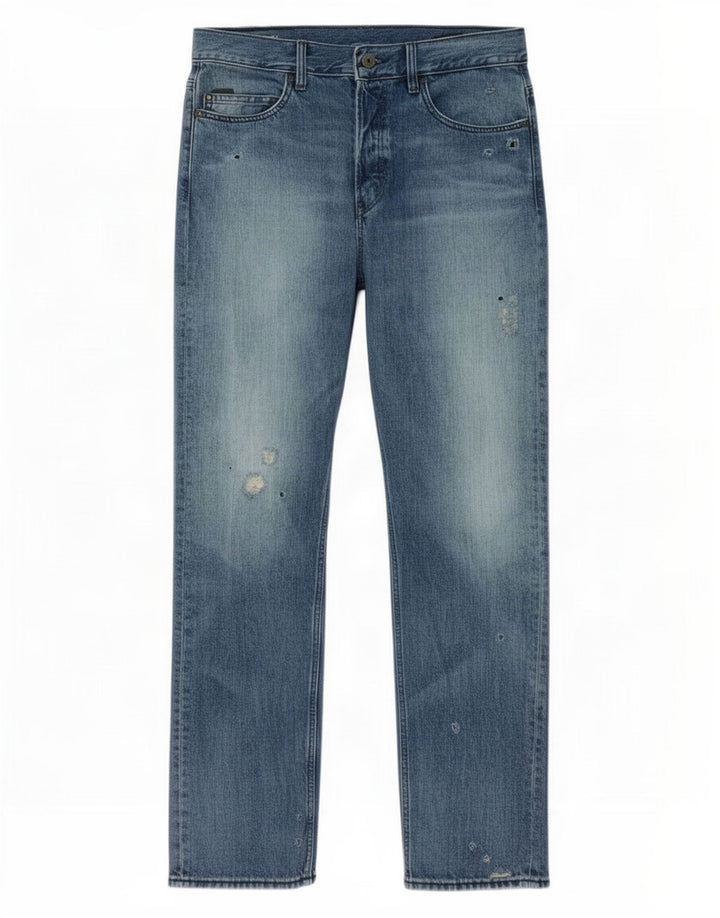 Vaqueros rectos desgastados para hombre G-Star W32 L32 Algodón azul