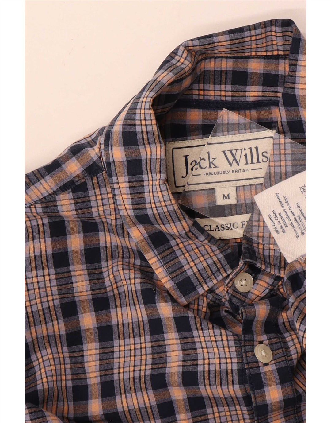 Camisa Jack Wills Hombre De Corte Clásico De Algodón A Cuadros Azul Medio