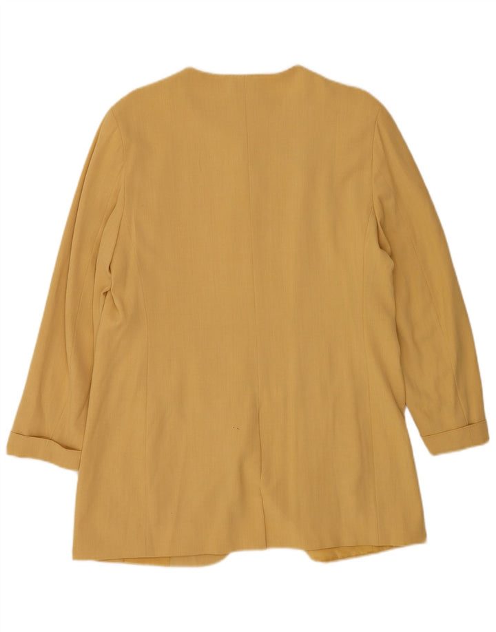 Max Mara Chaqueta tipo blazer larga con 1 botón para mujer, talla 40, color amarillo