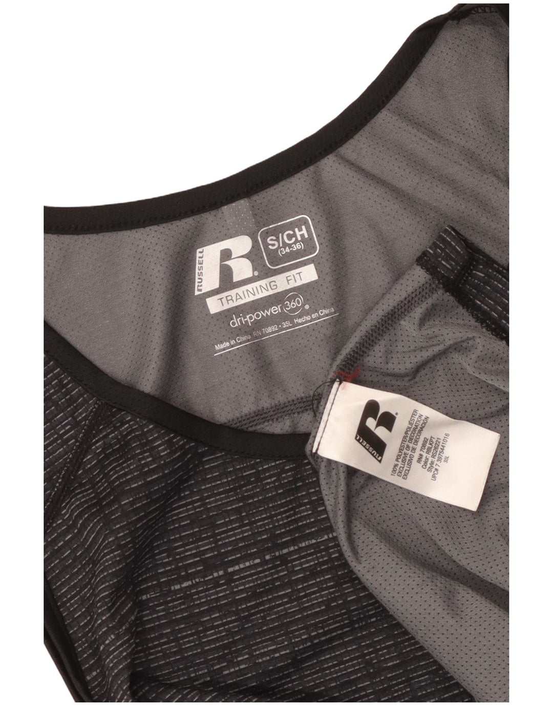 Russell Athletic Camiseta sin mangas para hombre UK 34/36 Small Gris Moteado Poliéster