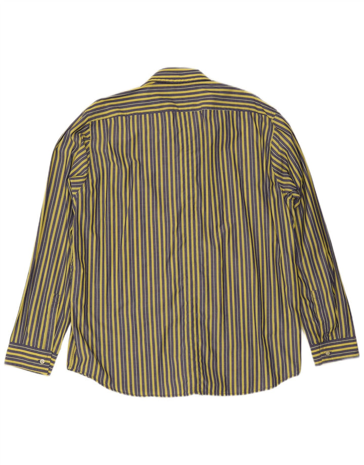 Camisa Hugo Boss Hombre 2XL Algodón Rayas Amarillas