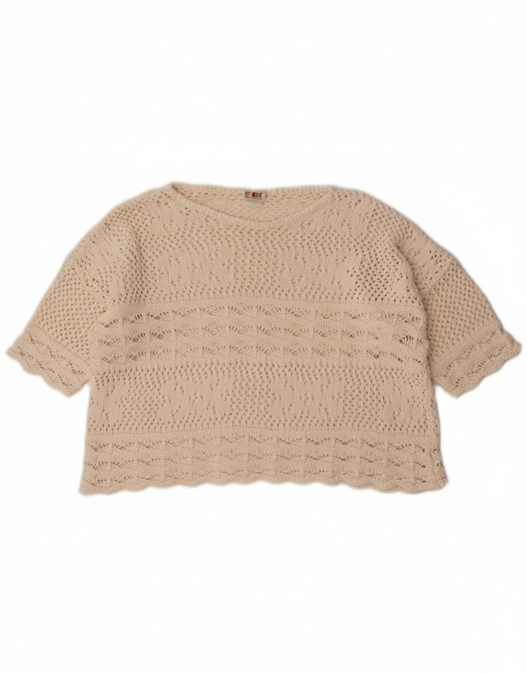 Redok - Jersey corto con cuello barco para mujer, talla 40, color blanco apagado