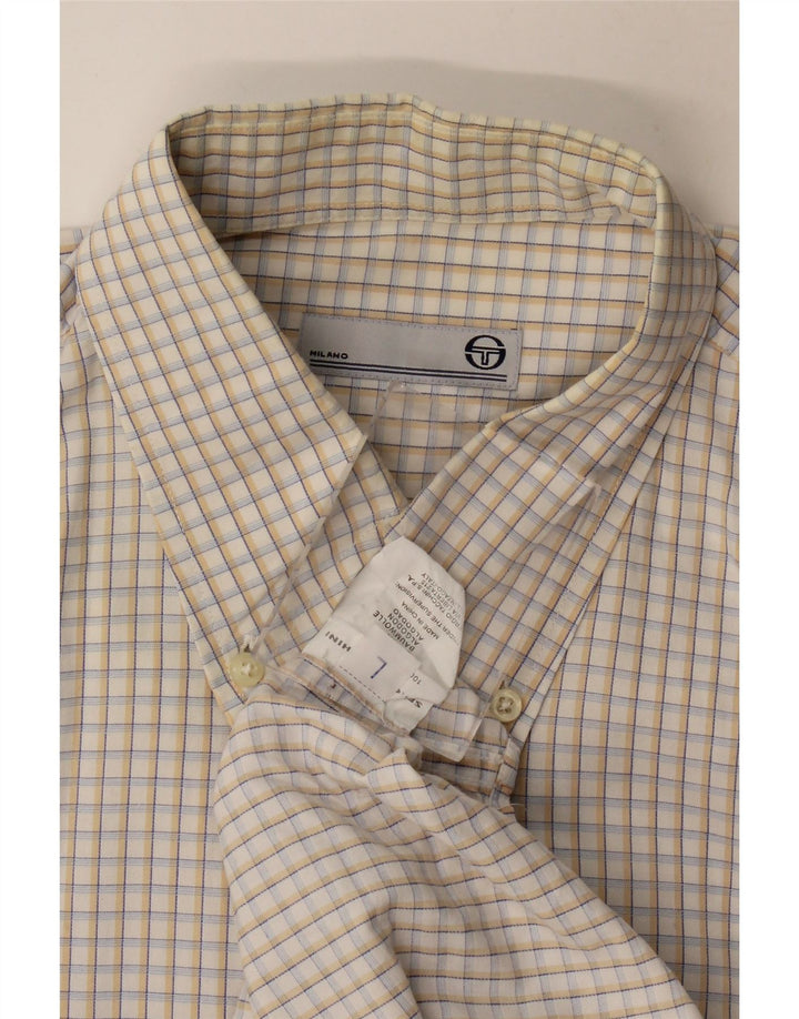 Sergio Tacchini Camisa Hombre Grande Algodón Vichy Beige