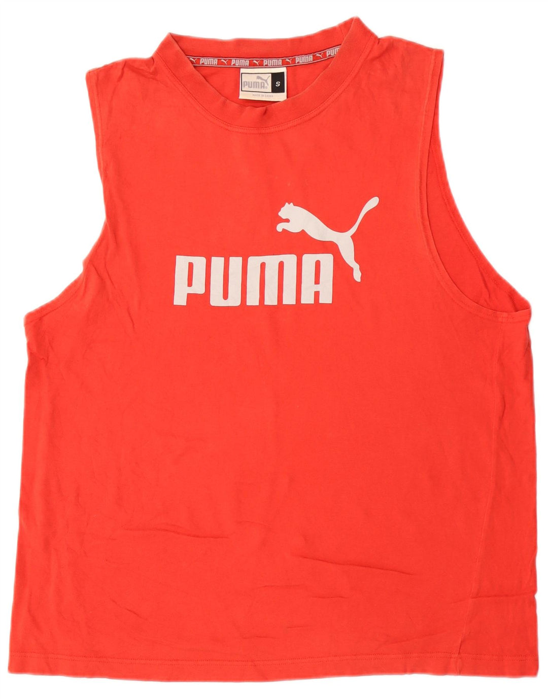 Puma Hombre Gráfico Chaleco Top Pequeño Algodón Rojo
