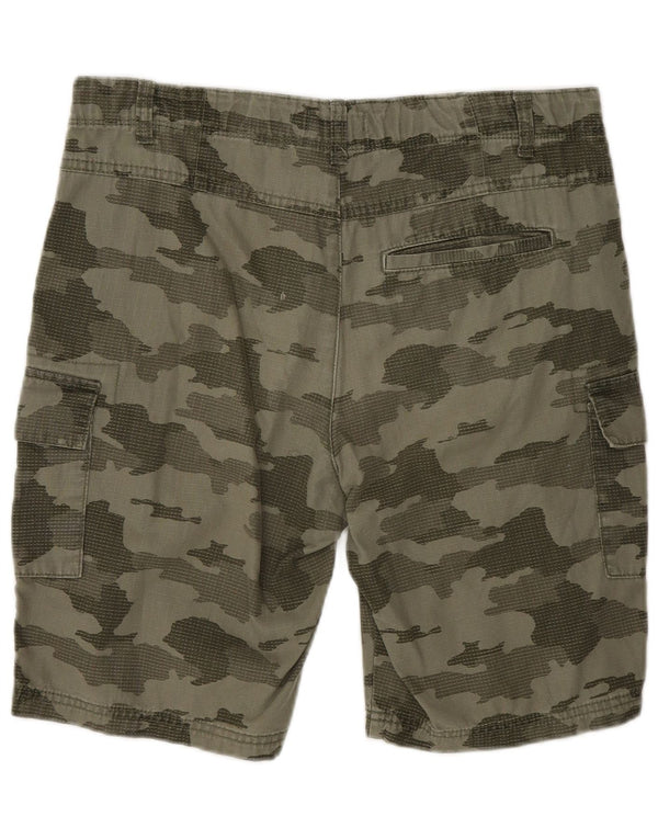 BENETTON Boys Cargo Shorts 13-14 Years 3XL W30 Khaki Camouflage Cotton