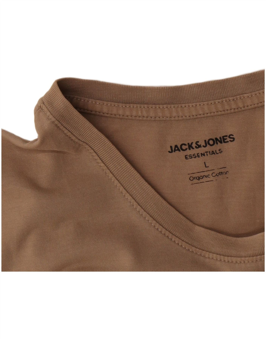 Jack & Jones Hombre Camiseta Top Large Beige Algodón