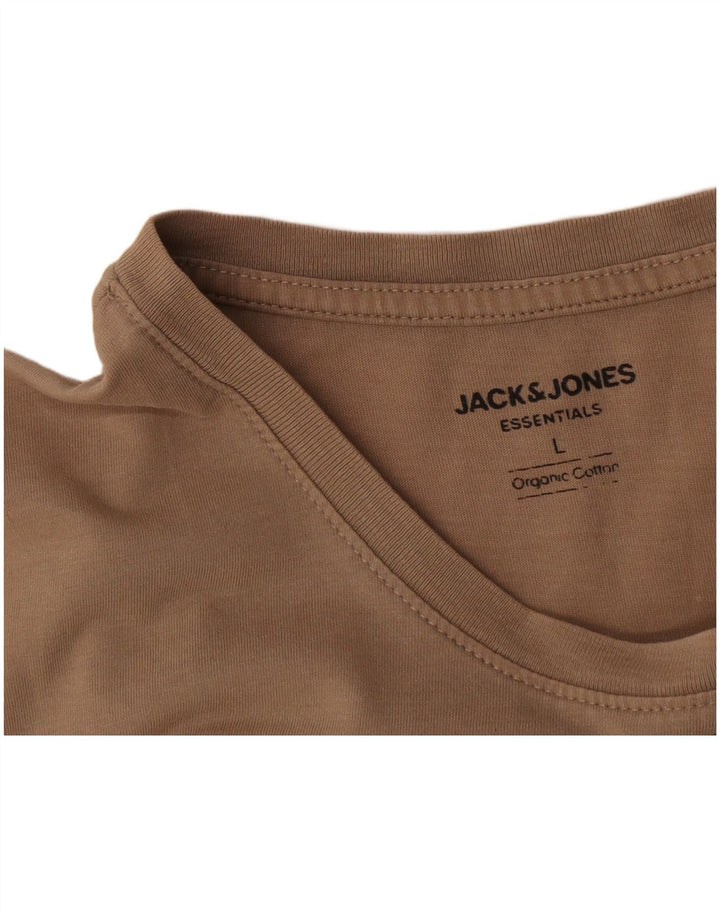Jack & Jones Hombre Camiseta Top Large Beige Algodón