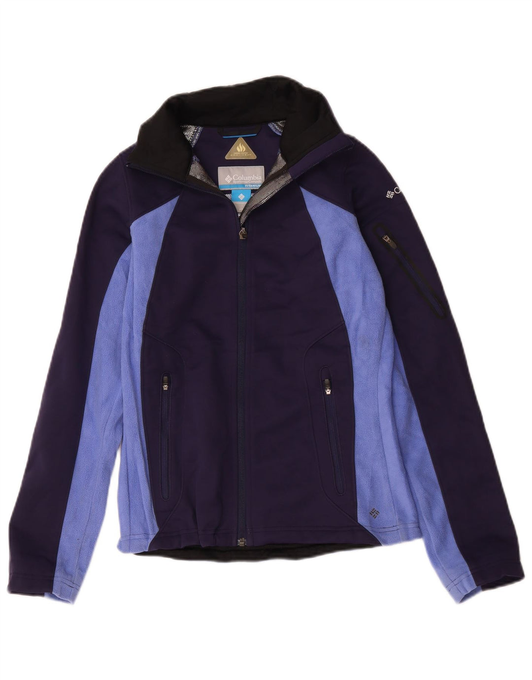 COLUMBIA Chaqueta polar Omni-Heat para mujer UK 6 XS Azul marino Colorblock