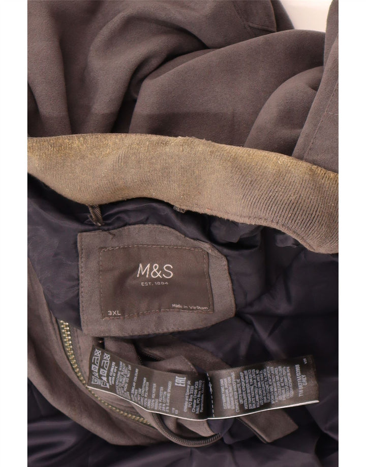 Marks & Spencer Chaqueta Bomber para Hombre UK 46 3XL Gris Poliéster