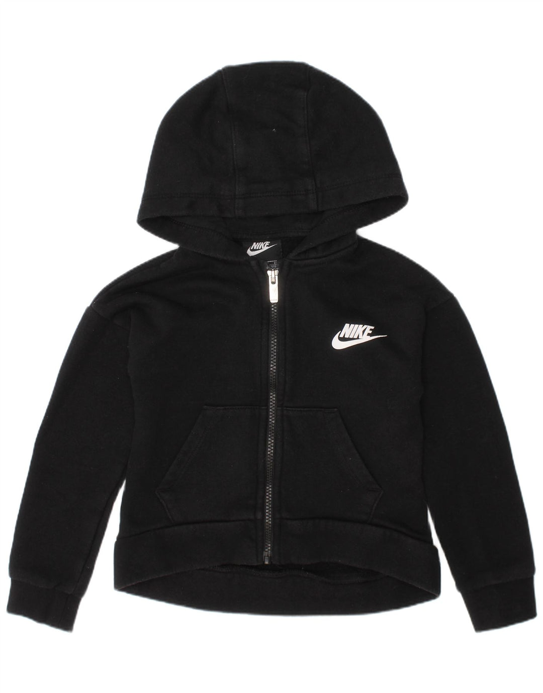 Nike Sudadera con capucha y cremallera para niñas 4-5 años Negro Algodón