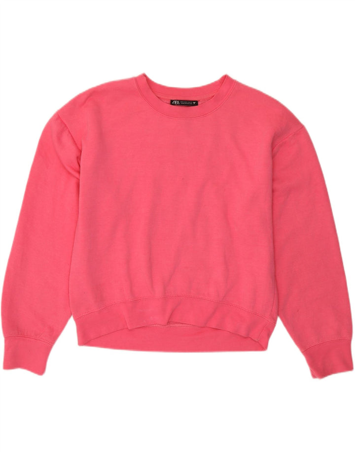 Zara Mujer Sudadera Oversize Jersey UK 10 Small Rosa Poliéster