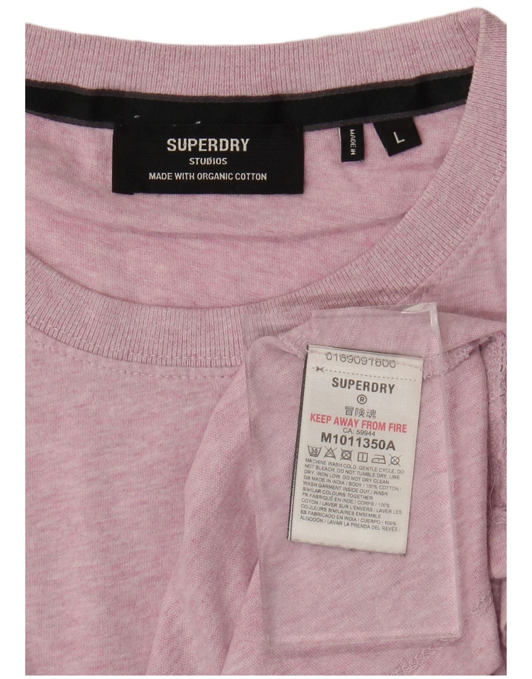 SUPERDRY Hombre Camiseta Top Grande De Algodón Moteado Rosa