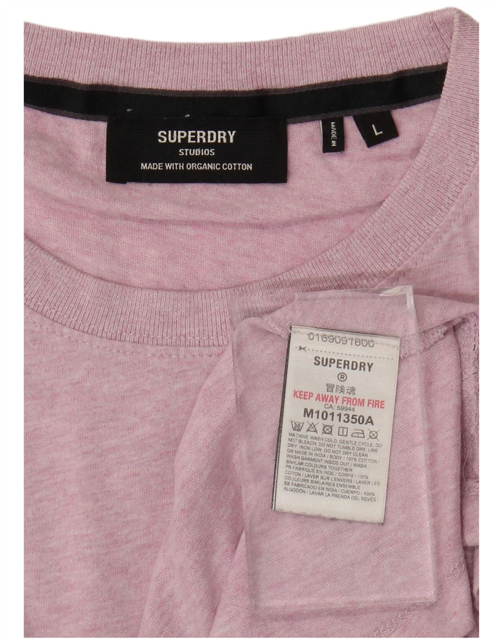 SUPERDRY Hombre Camiseta Top Grande De Algodón Moteado Rosa
