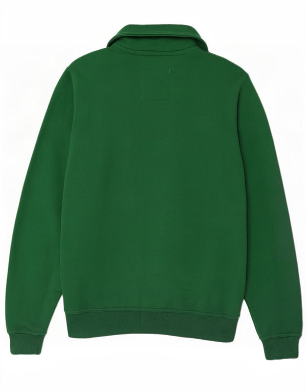 Crew Clothing Sudadera con cuello y cremallera para hombre Jersey XS Algodón verde