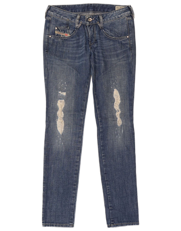 Diesel Mujer Vaqueros Slim Desgastados W28 L32 Algodón Azul