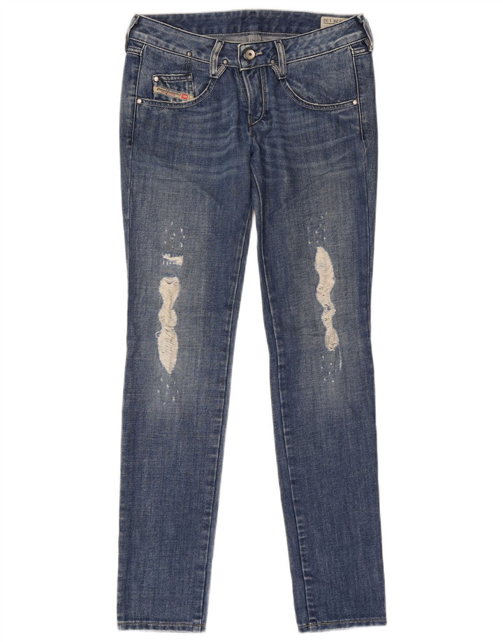 Diesel Mujer Vaqueros Slim Desgastados W28 L32 Algodón Azul