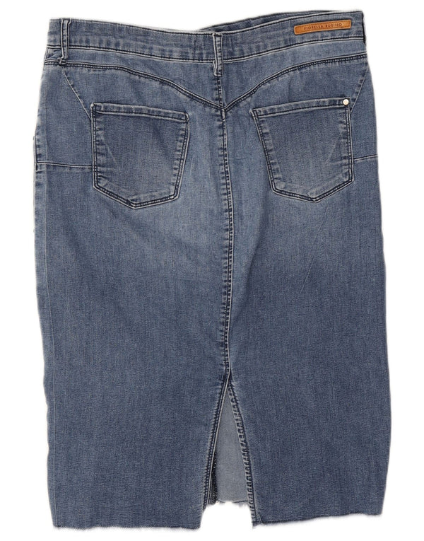 Fiorella Rubino Falda vaquera para mujer UK 12 Medium W34 Algodón azul