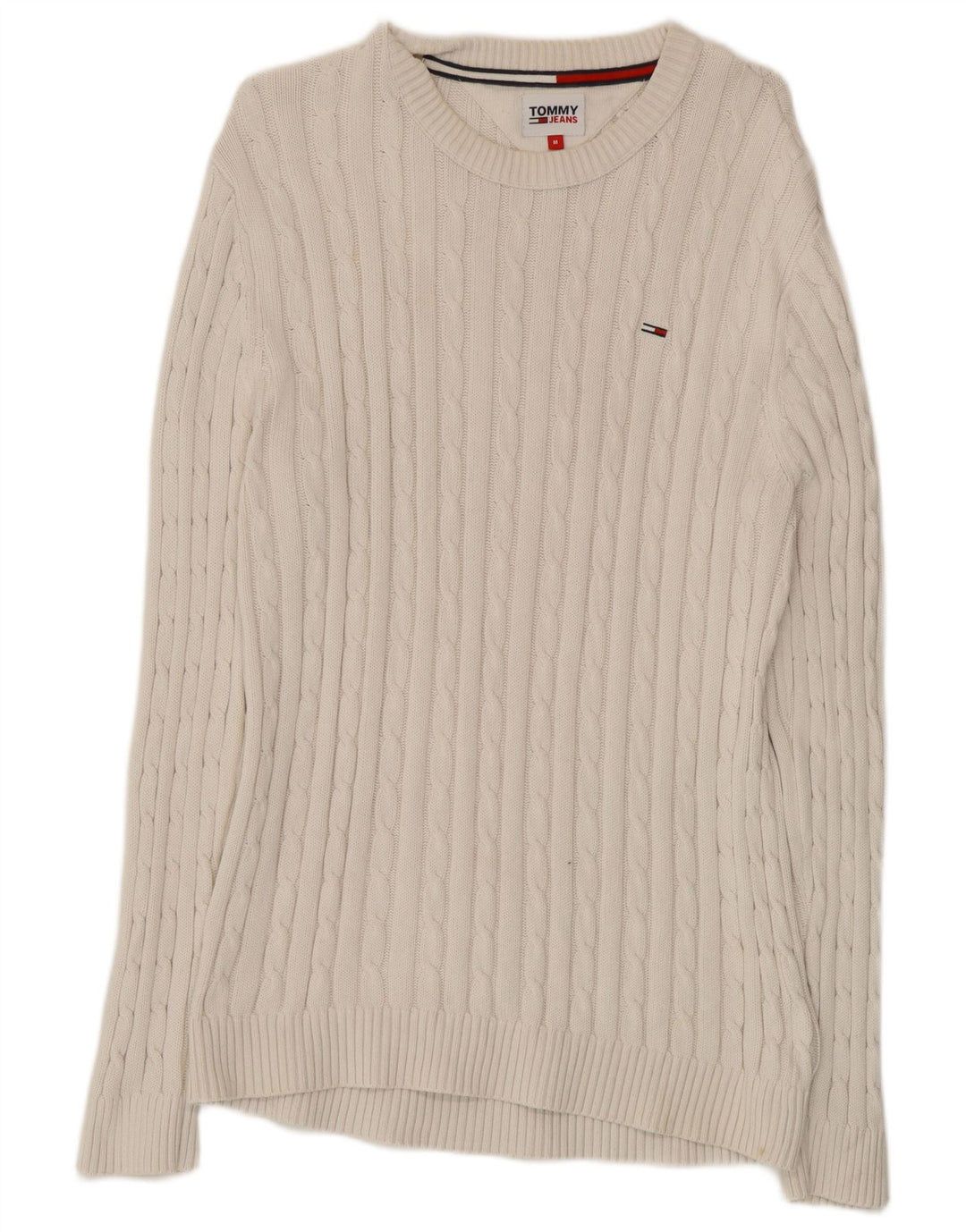 Tommy Hilfiger Jersey con Cuello Redondo para Hombre de algodón Blanco Mediano