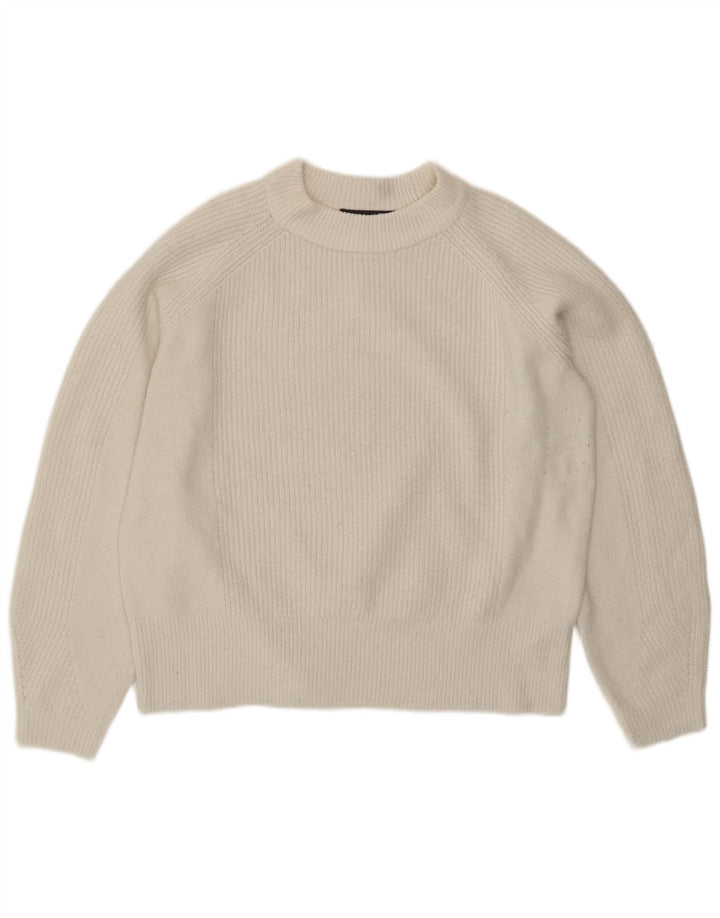 Marks & Spencer - Jersey de cuello redondo para mujer, talla 40, acrílico blanco mediano
