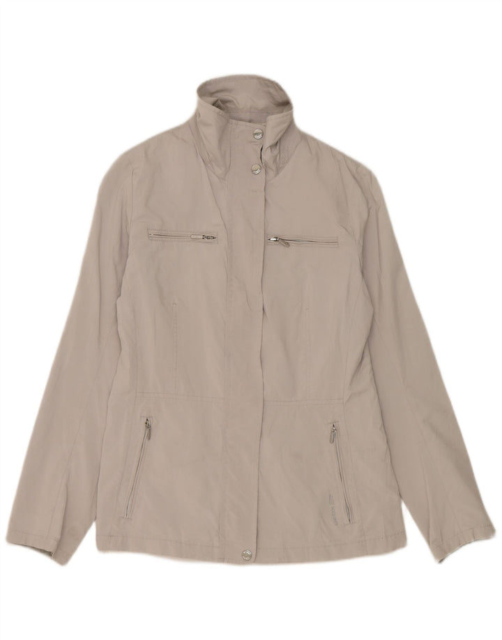 Geox Chaqueta impermeable para mujer UK 8 Small Gris Poliéster