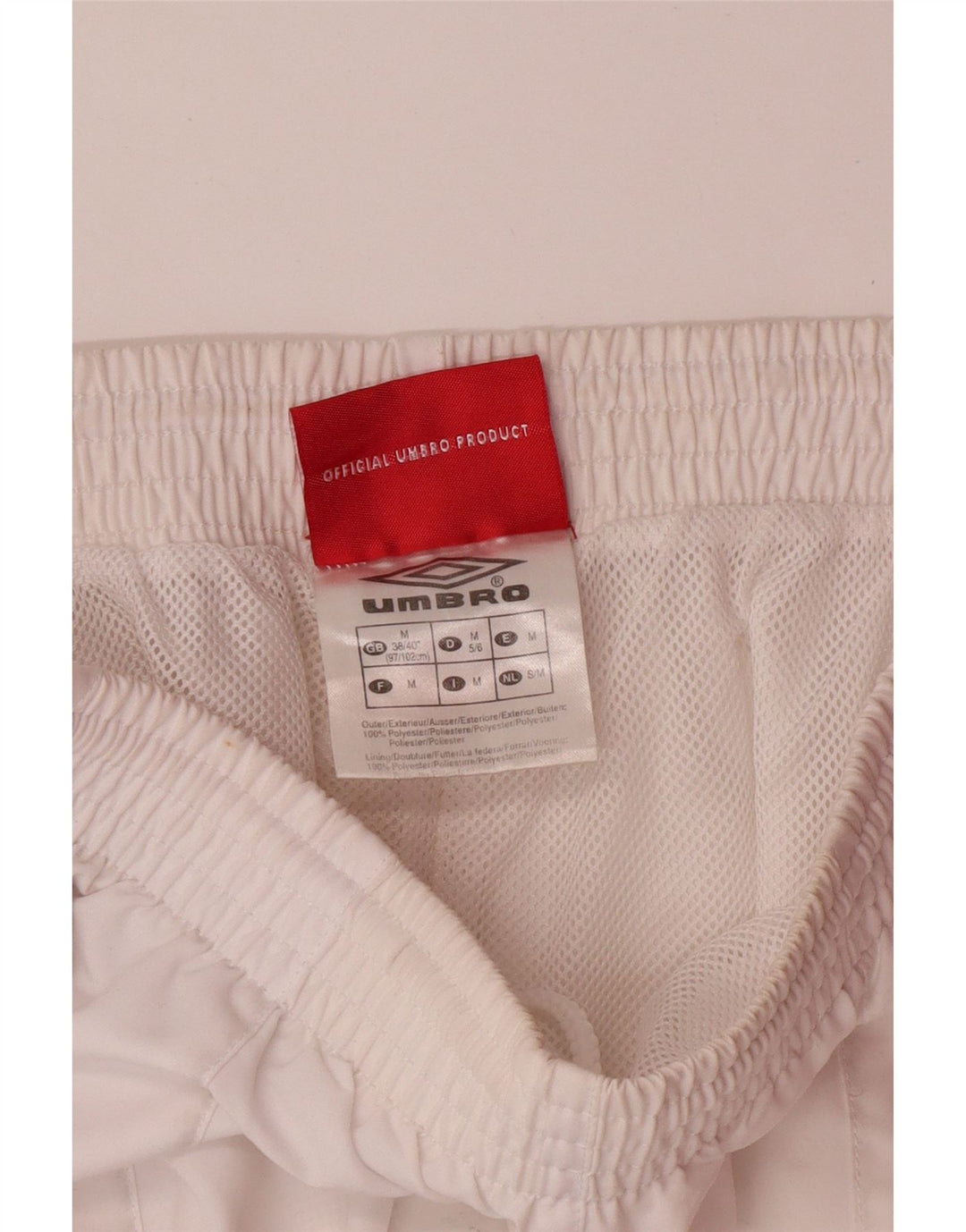 UMBRO Bermudas deportivas para hombre UK 38/40 Medium Blanco Poliéster